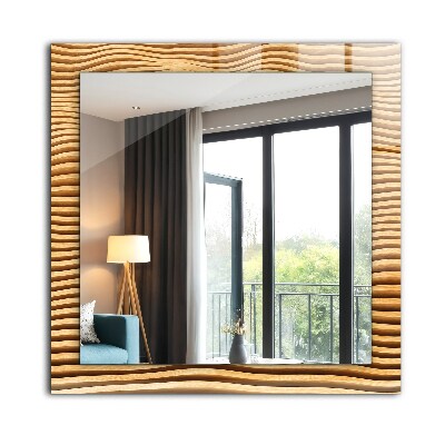 Spiegel mit aufdruck Spiegel mit aufdruck Wellen aus Holz
