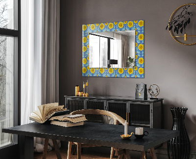 Spiegel mit aufdruck Spiegel mit aufdruck Sonnenblumen Blätter Muster