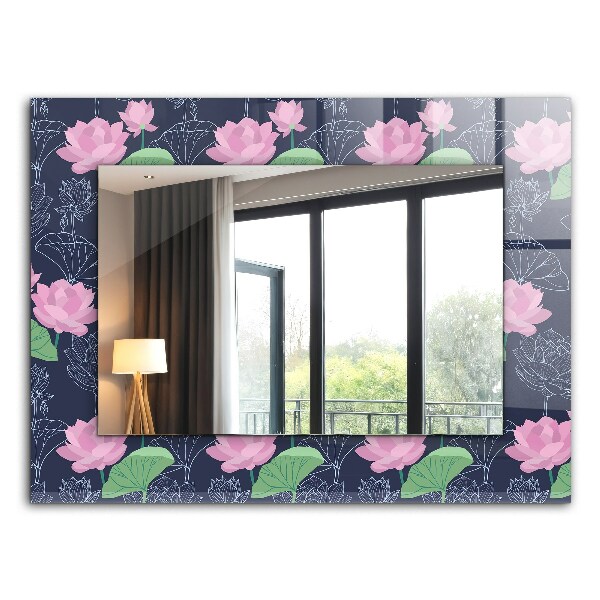 Spiegel ornamente Spiegel ornamente Rosa Lotosblumen