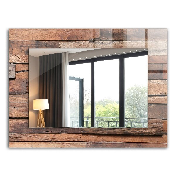 Spiegel mit aufdruck Spiegel mit aufdruck Getäfelte Wand aus Holz