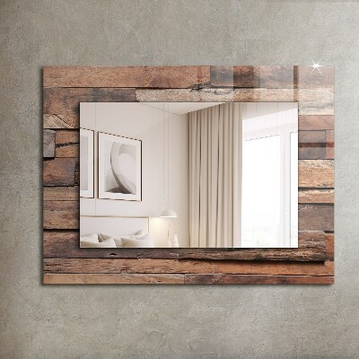 Spiegel mit aufdruck Spiegel mit aufdruck Getäfelte Wand aus Holz