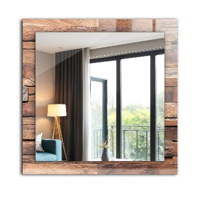 Spiegel mit aufdruck Spiegel mit aufdruck Getäfelte Wand aus Holz