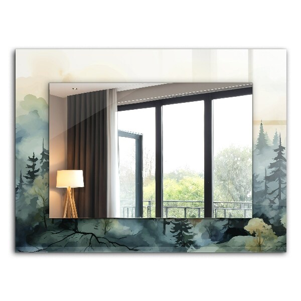 Spiegel mit aufdruck Spiegel mit aufdruck Wald im Nebel