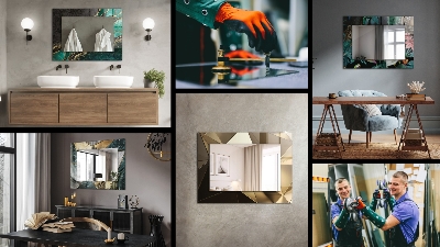 Bedruckter spiegel Bedruckter spiegel Holzmaserung Textur