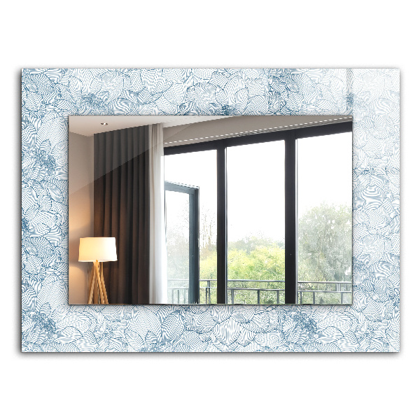 Bedruckter spiegel Bedruckter spiegel Blaues florales Muster