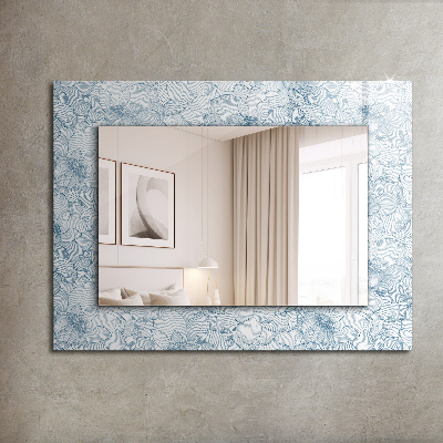 Bedruckter spiegel Bedruckter spiegel Blaues florales Muster