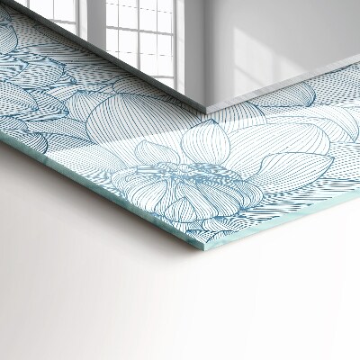 Bedruckter spiegel Bedruckter spiegel Blaues florales Muster