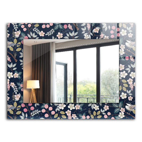 Dekorativer spiegel Dekorativer spiegel Blumen Blätter Vögel