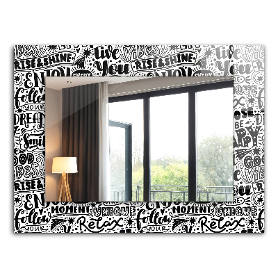 Spiegel mit aufdruck Spiegel mit aufdruck Motivierender Schriftzug
