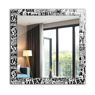 Spiegel mit aufdruck Spiegel mit aufdruck Motivierender Schriftzug