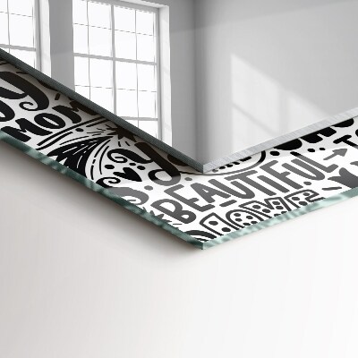 Spiegel mit aufdruck Spiegel mit aufdruck Motivierender Schriftzug