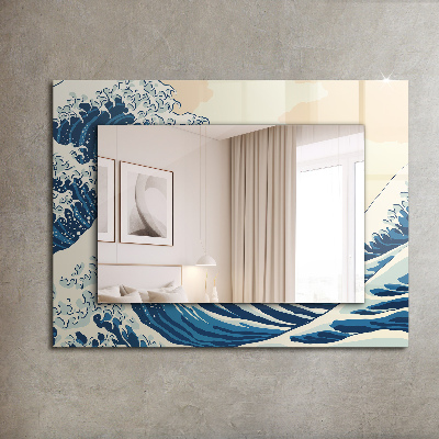 Spiegel mit aufdruck Spiegel mit aufdruck Große Welle in Kanagawa