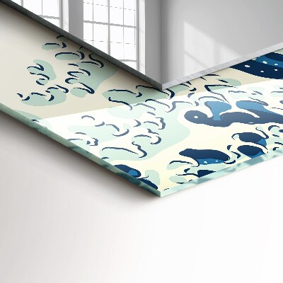 Spiegel mit aufdruck Spiegel mit aufdruck Große Welle in Kanagawa