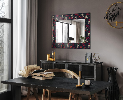 Spiegel mit motivdruck Spiegel mit motivdruck Totenköpfe Rosen Dornen