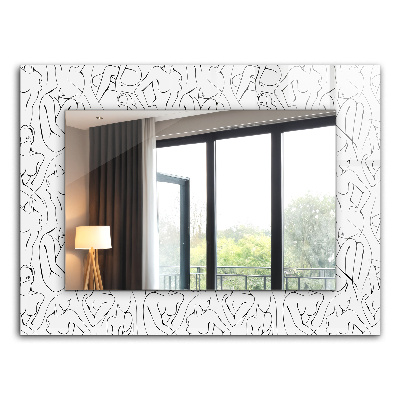 Spiegel mit ornamenten Spiegel mit ornamenten Weibliche Silhouetten Skizze