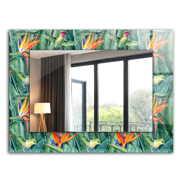 Bedruckte spiegel Bedruckte spiegel Kolibris und Blumen