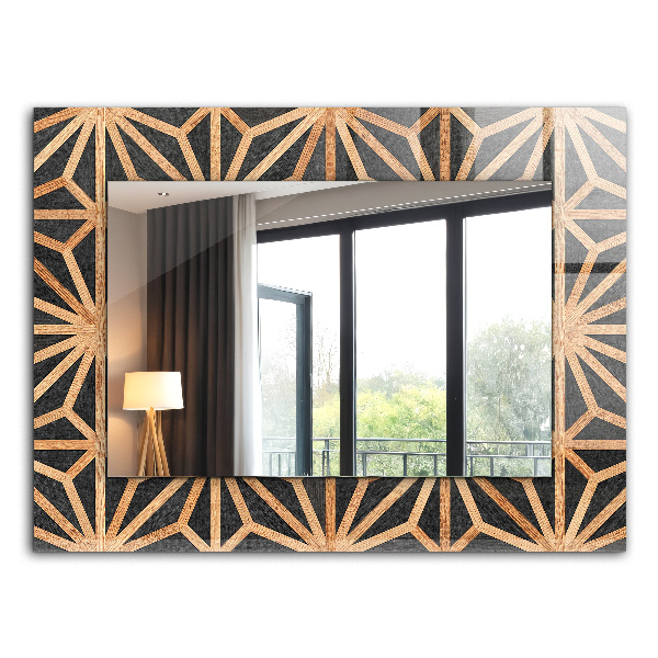 Spiegel mit motivdruck Spiegel mit motivdruck Geometrisches Muster aus Holz