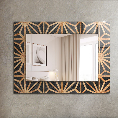 Spiegel mit motivdruck Spiegel mit motivdruck Geometrisches Muster aus Holz