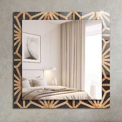 Spiegel mit motivdruck Spiegel mit motivdruck Geometrisches Muster aus Holz