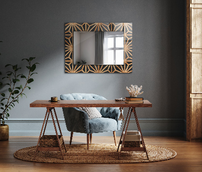 Spiegel mit motivdruck Spiegel mit motivdruck Geometrisches Muster aus Holz