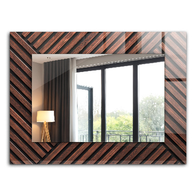 Dekorativer spiegel Dekorativer spiegel Diagonale Streifen aus Holz