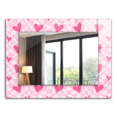 Spiegel mit zierrahmen Spiegel mit zierrahmen Rosa Herzen