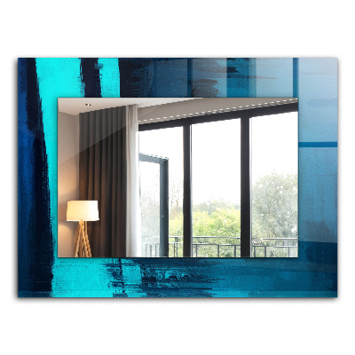 Spiegel mit motivdruck Spiegel mit motivdruck Abstrakte blaue Kunst