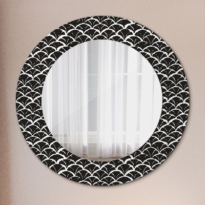 Runder Spiegel mit bedrucktem Rahmen Orientalisch schuppen