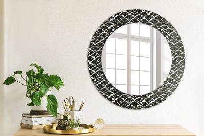 Runder Spiegel mit bedrucktem Rahmen Orientalisch schuppen