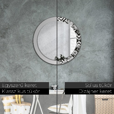 Runder Spiegel mit bedrucktem Rahmen Kolibris