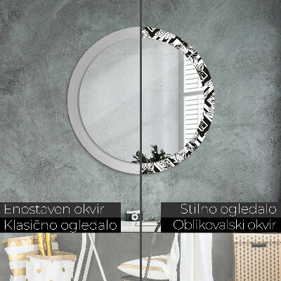 Runder Spiegel mit bedrucktem Rahmen Kolibris