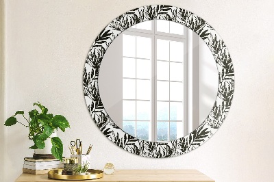 Runder Spiegel mit dekorativem Rahmen Monstera