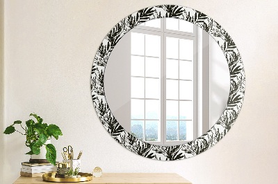 Runder Spiegel mit dekorativem Rahmen Monstera