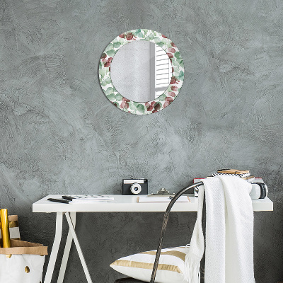 Runder Spiegel mit bedrucktem Rahmen Eucaliptus