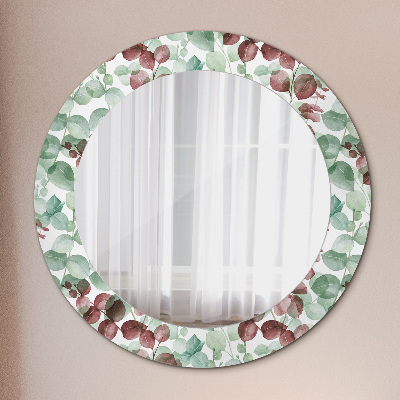 Runder Spiegel mit bedrucktem Rahmen Eucaliptus