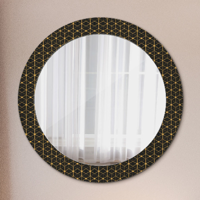 Runder Spiegel mit bedrucktem Rahmen Sechseckig geometrie