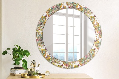 Runder Spiegel mit bedrucktem Rahmen Traum von märchenland