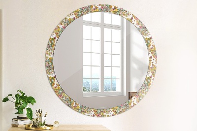 Runder Spiegel mit bedrucktem Rahmen Traum von märchenland