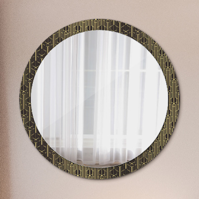 Runder Spiegel mit bedrucktem Rahmen Abstrakt