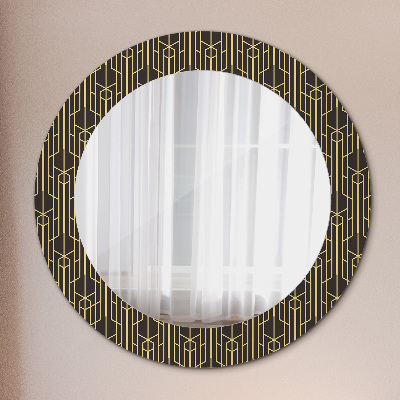 Runder Spiegel mit bedrucktem Rahmen Abstrakt