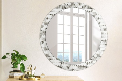 Runder Spiegel mit bedrucktem Rahmen Regenbogen dreieck