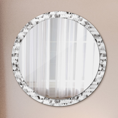 Runder Spiegel mit bedrucktem Rahmen Regenbogen dreieck