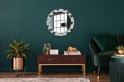 Runder Spiegel mit dekorativem Rahmen Abstrakt herzen