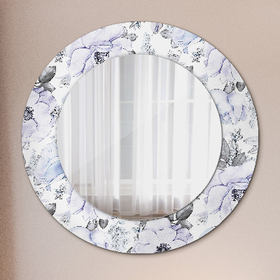 Runder Spiegel mit dekorativem Rahmen Blau rosen