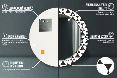 Runder spiegel rahmen mit aufdruck Dreiecke geometrie