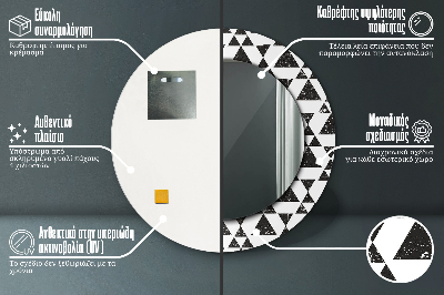 Runder spiegel rahmen mit aufdruck Dreiecke geometrie