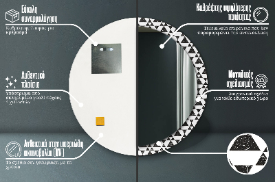 Runder spiegel rahmen mit aufdruck Dreiecke geometrie