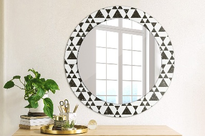 Runder spiegel rahmen mit aufdruck Dreiecke geometrie