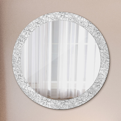 Runder Spiegel mit bedrucktem Rahmen Lotus blumen