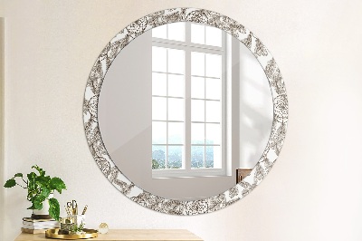 Runder Spiegel mit bedrucktem Rahmen Traumfänger federn